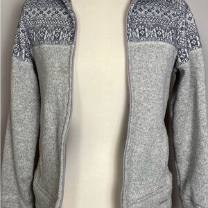 Patagonia Gray and Blue Zip-Up Sweater